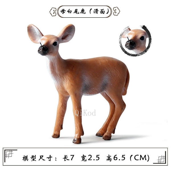 Simulering Skog Hjort Figurer Elg, Elg, Rein, Alpakka, Sika Hjort Actionfigurer Dyremodell Dekor Kaketopper Leker Toy Figures 3
