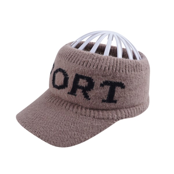 Ny Topløs Hat Efterår og Vinter Damer Koreansk Mode Strikket Hat Tide Alfabet Skyggekasket Udendørs Hold Varmen Red Adult (55-58cm)