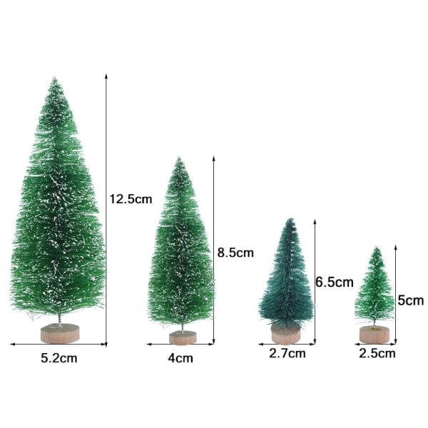 5st 5cm-12,5cm Mini julgran Guld Grön liten tall Sisal placerad på skrivbordet Nyårs julfest prydnader Navidad B11-6.5cm-green