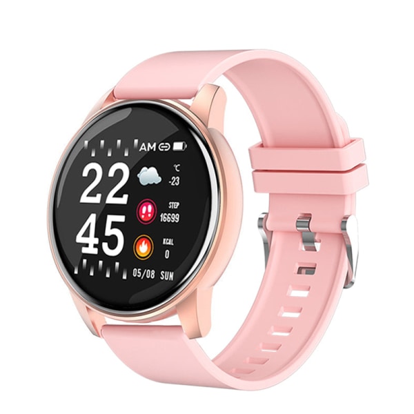 Watch Kvinnor Män Blodtryck Puls Fitness Tracker Watch Sport Rund Smartwatch Smartklocka för Android IOS Steel add Silica1