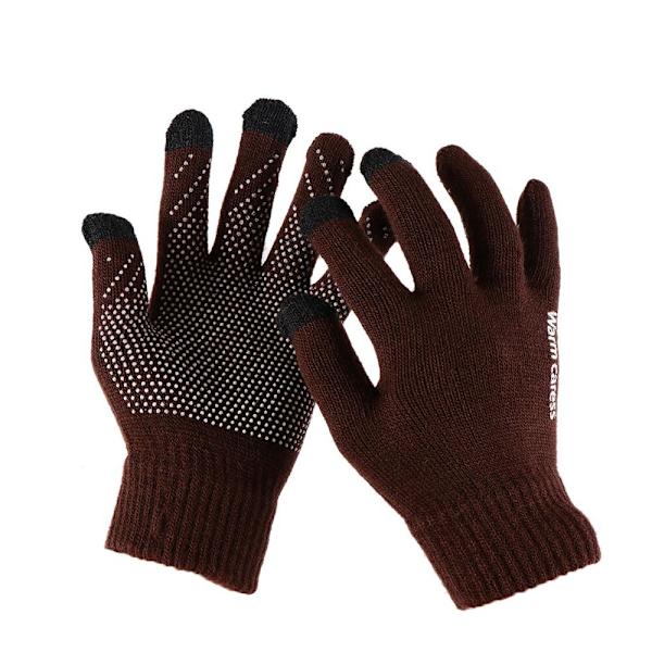 2023 Elastiska Fullfingerhandskar Varma Tjocka Cykelkörningsmode Dam Herr Vinter Varma Stickade Yllehandskar Utomhus A-3 One Size