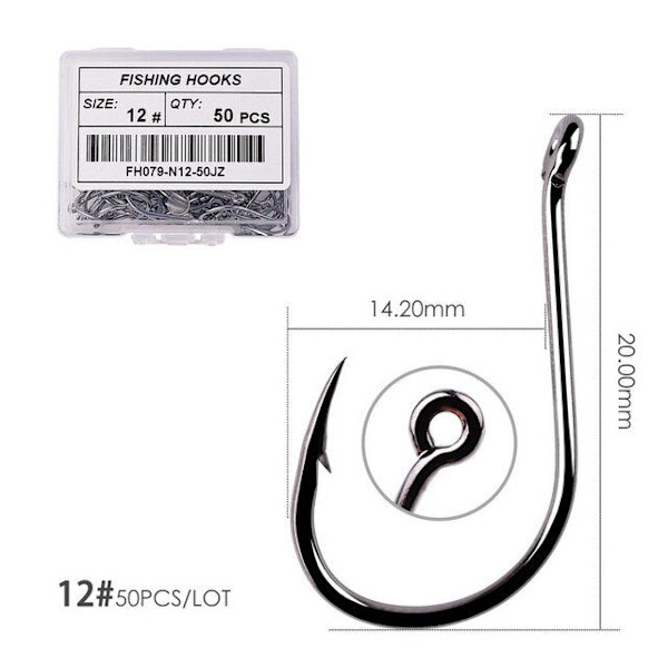 Fishhook 50 st / 20 st / Ask Cirkelkrok Karp Öglad Fiskekrok Storlek 2-22# Ringöga Japan Fiskekrokar Enkel Jigg Fiskekrok Fiskeutrustning Size 12 - 50pc