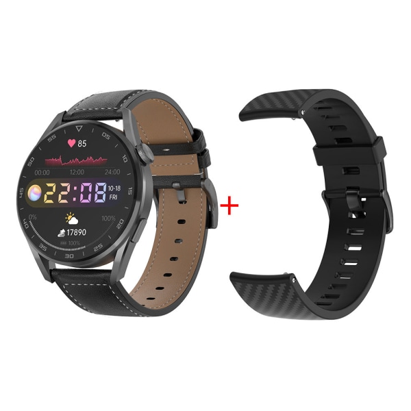 Smart Watch Multi-Sport Mode Delad skärm Display Snabb Widget Massager Silver brown leather