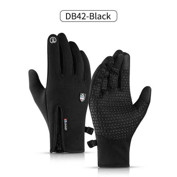 Vattentäta Vintercykelhandskar Herr Motorcykel Svart Varma Fullfingerhandskar Pekskärm MTB Cykel Utomhus Skidåkning Ridning DB22-Grey XL