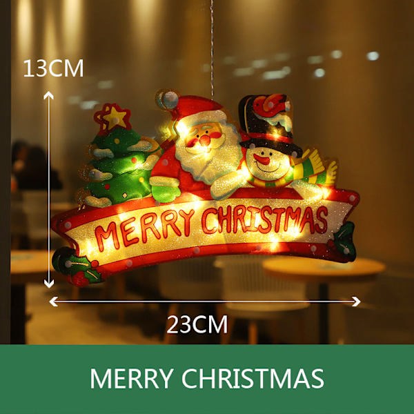 Vinduesklistermærker Hængende Lys Juledekorationslys Butiksvindue Led Sugekop Lampe Små Farvede Lys Small MERRY CHRISTMAS