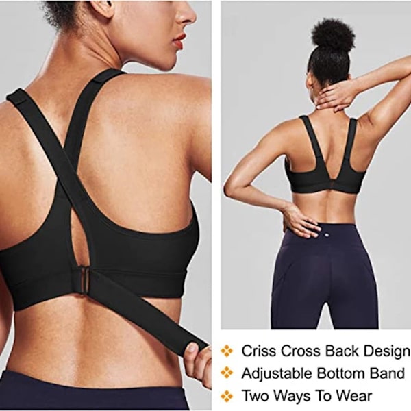 Jooga Rintaliivit Crop Urheilutoppi Säädettävä Vyö Vetoketjulliset Jooga Juoksuliivit Push Up Liivi Rose red 4XL
