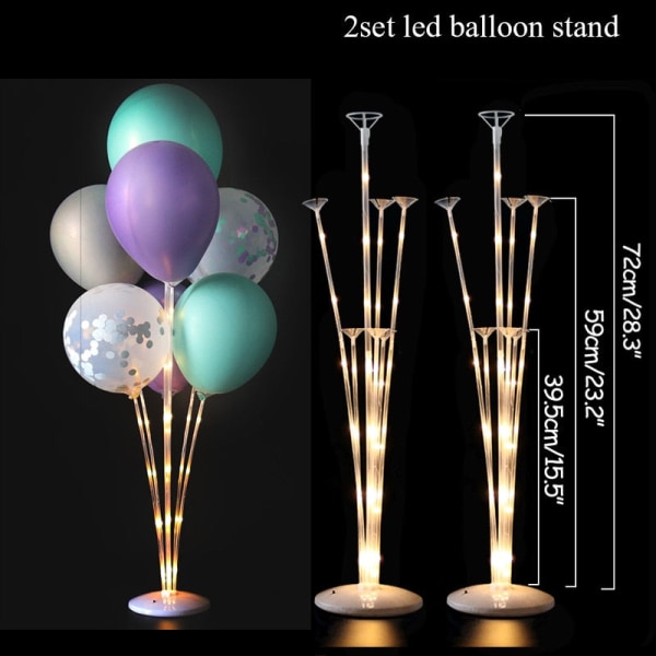 Set Ballongpelarstativ för bröllopsfestdekorationer Barnballonger Tillbehör Juldekorboll 1set 127cm stand F