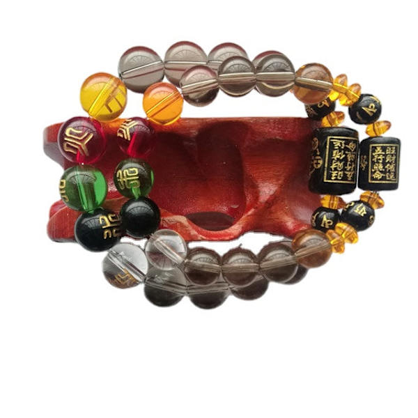 Fem Elementer Lykkebringende Perler Armbånd Mænd og Kvinder Par Fem Elementer Perler Armbånd Lykkebringende Five elements lucky bracelet (men's)