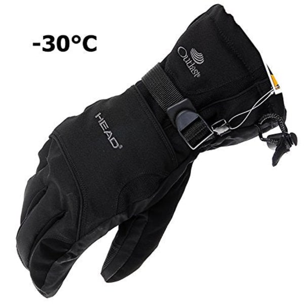 Skidhandskar för män Snowboardhandskar Snöskoter Motorcykelåkning Vinterhandskar Vindtäta Vattentäta Unisex snöhandskar Black L