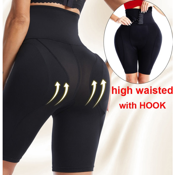 Fake Ass Höftkuddar Butt Lifter Enhancer Thigh Trimmer Control Trosor Dam High Waist Trainer Shapewear Body Shaper Vadderad trosa apricot high waist M