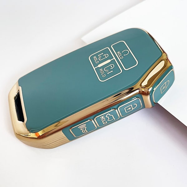 NYTT 7-knapps TPU Bil Fjärrnyckel Fodral Skal För Kia Carnival 2021 2022 Guld Kant Nyckelskal Högkvalitativ Nyckelring Key ring