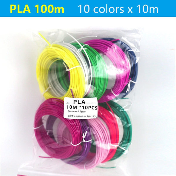 PLA/ABS 3D Pen Filament 10/20 Rolls 10M Diameter 1,75mm 200M Plast Filament För 3D Pen 3D Printer Penna, Färgen upprepas inte PLA20X10M As photo