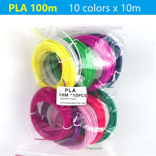 PLA/ABS 3D-penna Filament 10/20 Rullar 10M Diameter 1.75mm 200M Plastfilament För 3D-penna 3D-skrivarpenna, Färg Upprepas Inte ABS 50m As photo