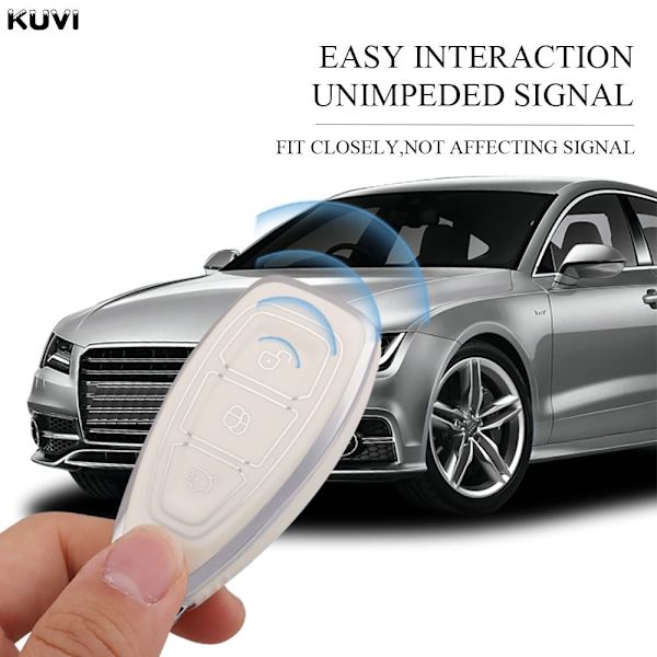 NYTT TPU Bil Fjärrkontroll Smart Nyckel Fodral Skal Fob För Ford Focus 3 4 ST Mondeo MK3 MK4 Fiesta Fusion Kuga 2013 2014 2015 2017 White