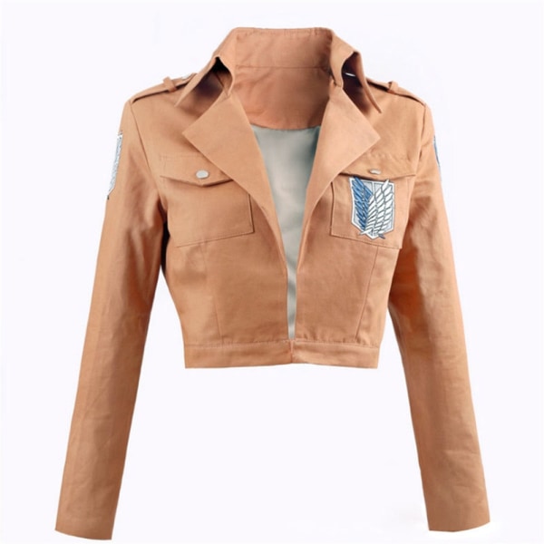 Hot Anime Attack on Titan Cosplay Shingeki no Kyojin Jacka Recon Corps Läderkjol Hookshot Bälten Hängslen Ackerman Costume Embroidery Jacket L