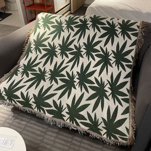 Plaid med frynser til sofa, seng, blød, dekorativ, hyggelig, vævet, strikket, varmt sengetæppe, vendbar til stol, sofa, stue daisy 130x160 cm