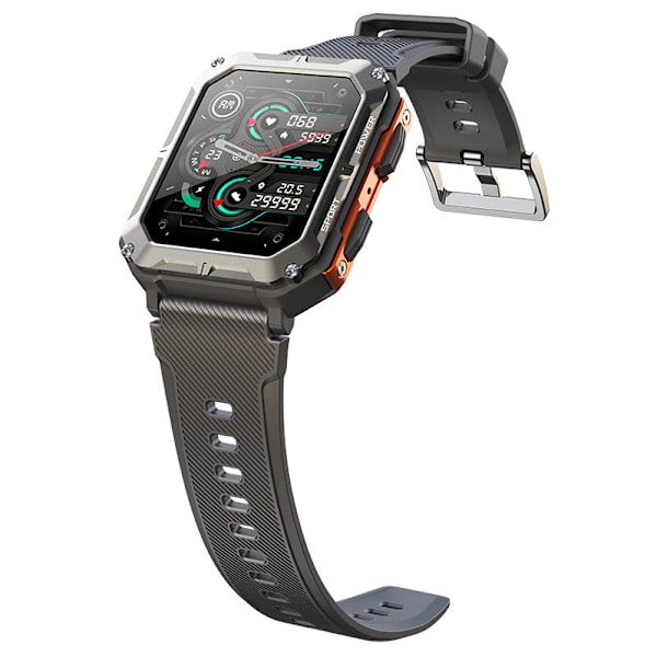 Smart Armband Tre-Säker Bluetooth-Samtal 1,83-Tums Stegräkning Pulsmätning Blodsyremätare Orange Red