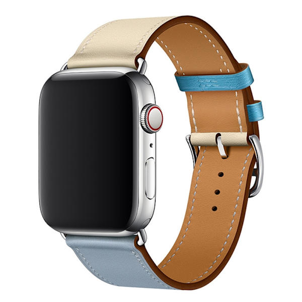 Kellon ranneke Apple Watch iWatch 42/44/45/49mm Jäänsininen vaaleanpunaisella ja valkoisella