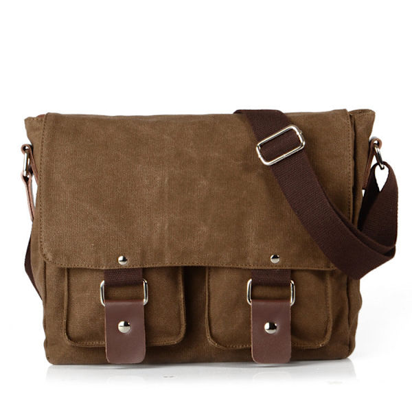 Vintage Canvas Väska Utomhus Crossbody Väska Kameraväska Digitalkameraväska Black