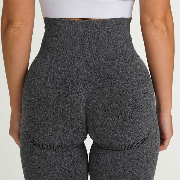 Kesän eurooppalainen ja amerikkalainen muoti urheilu fitness joogahousut saumattomat tiukat shortsit naisille 9165 shorts-medium gray L