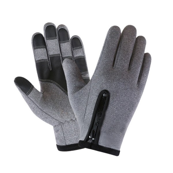 Varme berøringsskjermhansker for menn og kvinner, høst og vinter, vindtette, varme utendørs klatre-, ski-, sykkel- og glidelåshansker Waterproof four generation Black XL