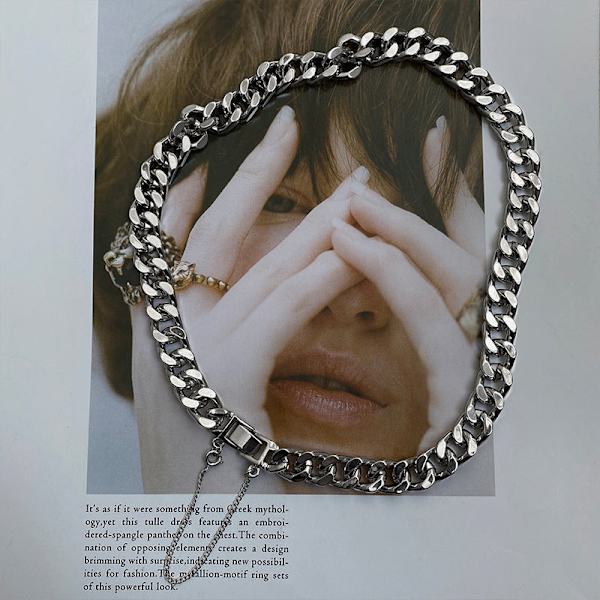 Titaani Teräs Musta Rakkaus Riipus Kaulakoru Korut Riipussetti Koristeelliset Korut 17# Hip Hop chain buckle necklace