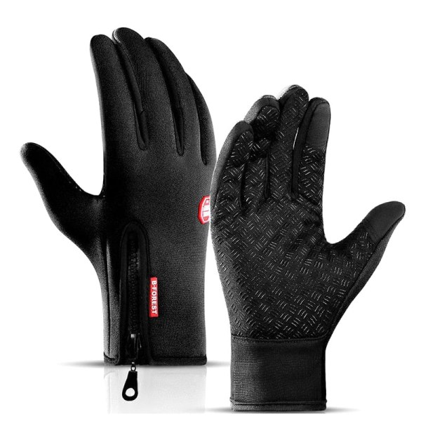 Moto Touch Screen Motorcykel Racing Ridhandskar Vinter Motorcykel Handskar Vinter Thermal Fleece Fodrade Vattentäta Uppvärmda Guantes Black B XL