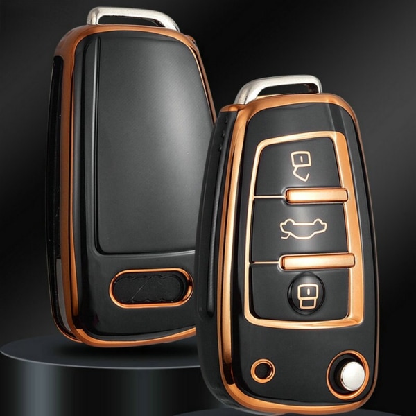 TPU Bil Nøgle Etui Cover Nøgle Skaller Til A1 A3 8P 8L A4 A5 B6 B7 A6 A7 C5 C6 4F Q3 Q5 Q7 TT S3 S4 S6 RS Holder Tilbehør Black