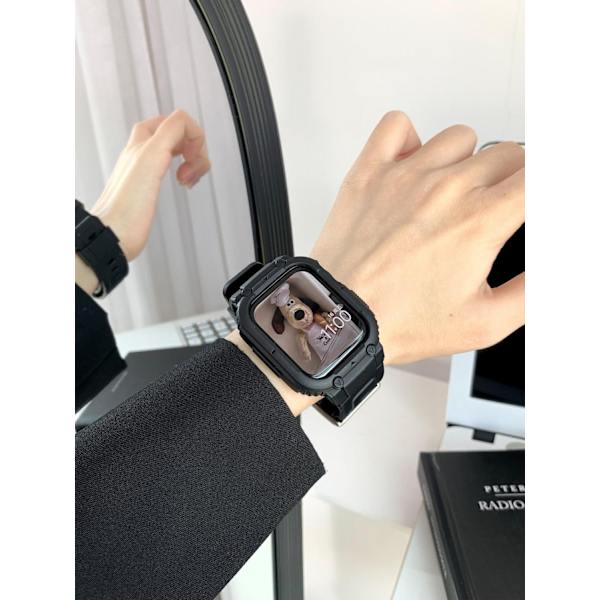 Kellon ranneke Apple Watch iWatch 38mm ins elektroniseen tyyliin integroitu - musta