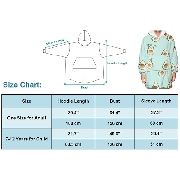 Loalirando Oversized Hupparipeitto Pehmeä Fleece Hupparipeitto Naisille Miehille Lapsille Puettava Huppupeitto Isollla Taskulla Grey - Sheep One Size