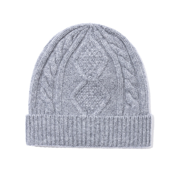 Vinterull Dame Strikket Lue Fortykket Twist Lue Kasjmirfølelse M Jacquard Lue Ullkvalitetsinspeksjon Medium Gray Adjustable (flexible, for adults)