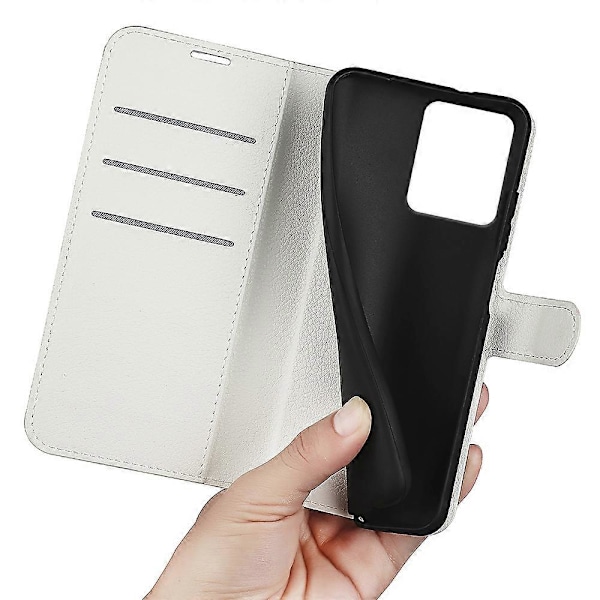 För HMD Skyline Fodral Litchi Textur Stötsäkert Läder Plånbok Telefonfodral - Blå White