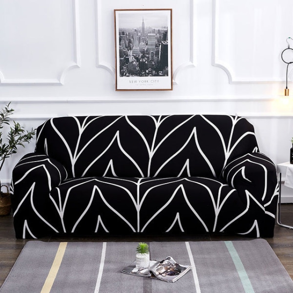 Geometrisk ternet sofabetræk, strækbart sofabetræk til stue, elastisk sofa-stolbetræk, sofahåndklæde 1/2/3/4-personers Pattern 12 2-seater 145-185cm