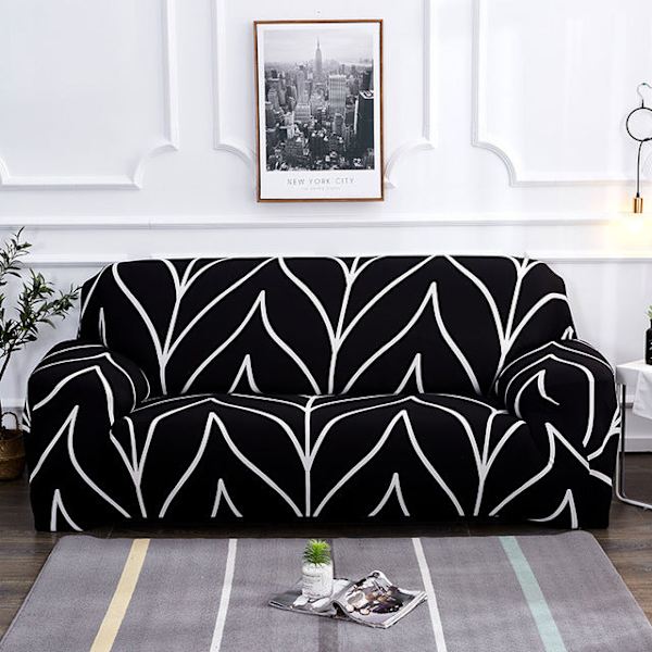 Geometrisk ternet sofabetræk, strækbart sofabetræk til stue, elastisk sofa-stolbetræk, sofahåndklæde 1/2/3/4-personers Pattern 26 1-seater 90-140cm