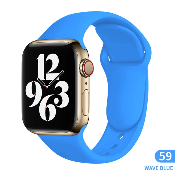 Sport silikonrem för Apple Watch 6 Series SE 754321 41MM 45 44MM 40MM watch för iWatch 42MM 38MM armband Brick Cyan 42mm 44mm 45mm ML