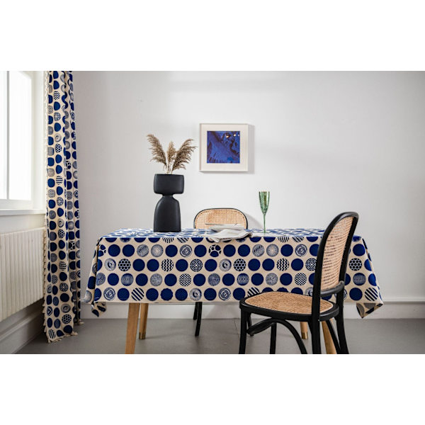 INS Stil Bomull Linne Duk Etnisk Stil Bohemisk Svart och Vit Tryckt Matsalsduk Bokduk Linen arrow without lace 140*140