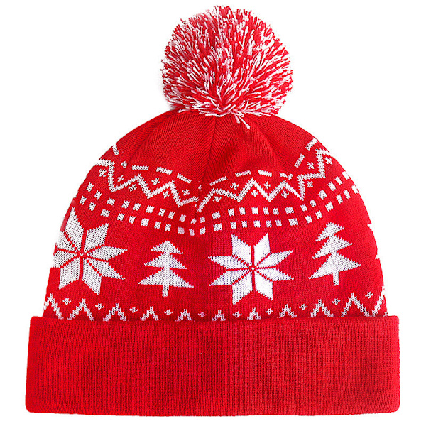 Neulottu Jacquard Joulupipo Turkistupsulla Uudenvuodenlahja Talvinen Lämpöä Eristävä Päämyssy Classic Christmas style Average size