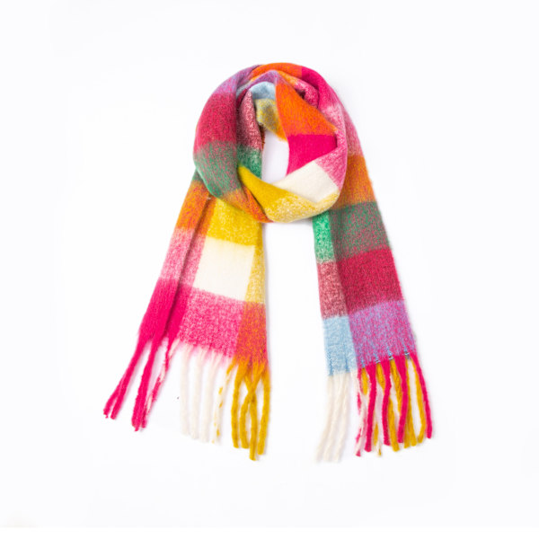 2023 Efterår og Vinter Ny rund Garn Fortykket Sjal Imiteret Mohair Tykt Skæg Qicaigei Tørklæde scarfgirl1145SF 230x35cm