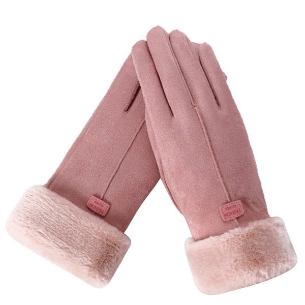 Damhandskar Höst Vinter Söta Fluffiga Varma Vantar Hel Finger Damhandskar Kvinnor Utomhus Sport Handskar Skärm E545394A One Size