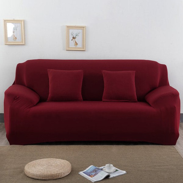 Elastiskt enfärgat sofföverdrag Stretch Tight Wrap Allomfattande sofföverdrag för vardagsrum funda soffa Sofföverdrag Fåtöljöverdrag Color 16 2-seater 145-185cm