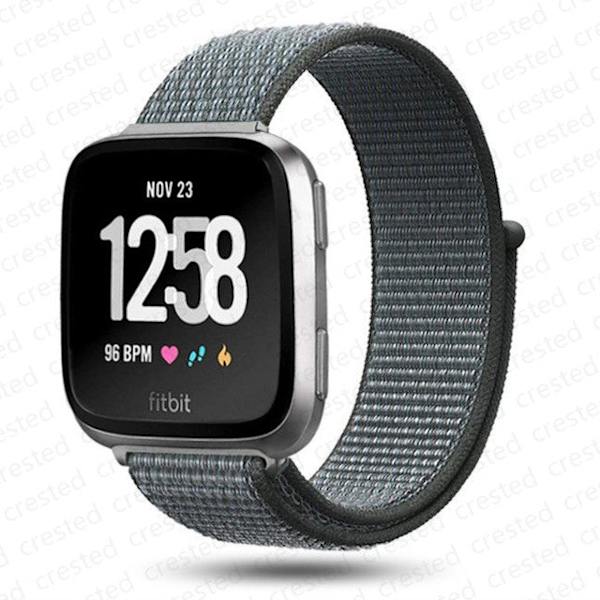 Armband för Fitbit Versa 2 band correa Smartklocka ersättningsarmband Nylon Loop Armband correa Fitbit Versa 2/Fitbit Libe band Overseas Storm gray