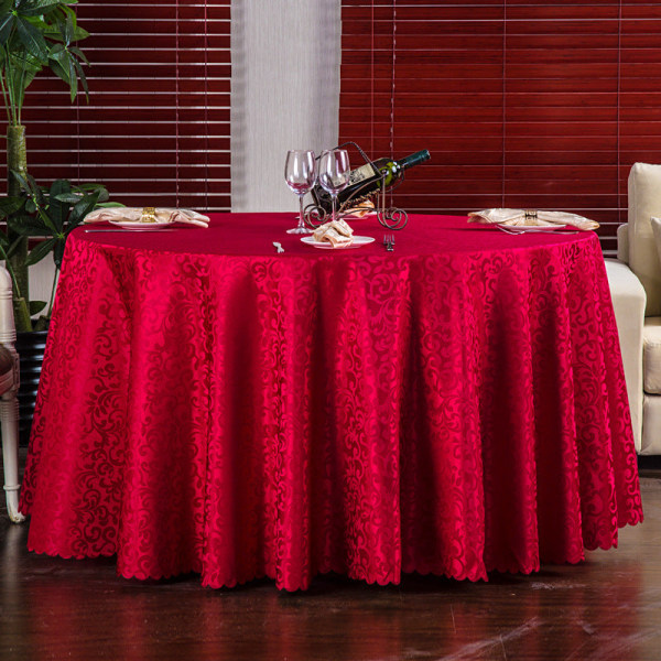 Hotell Bryllup Duk Restaurant Spisestue Rundt Bord Heklet Duk Rund Morning Glory Duk Red flower 1.4*1.8 M