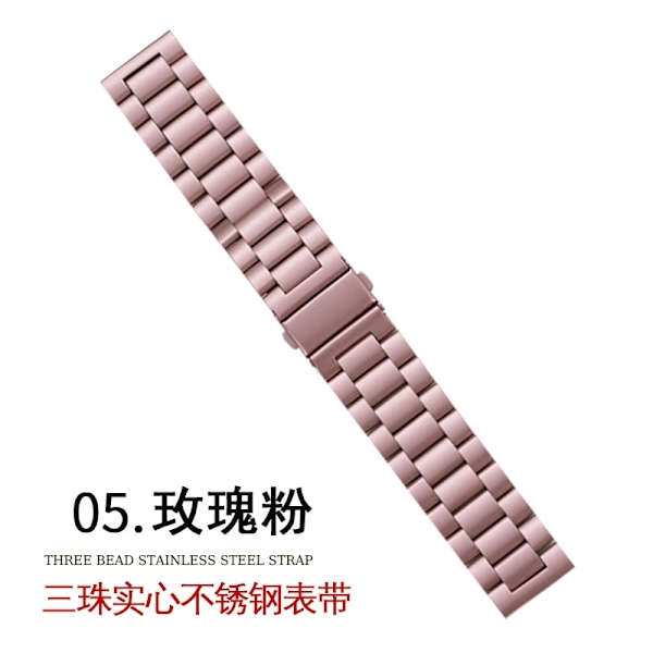 Klockarmband för Apple Watch iWatch för 42-44-45mm 5 rosrosa tre pärlor solid