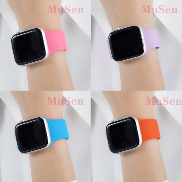 Silikoniranneke Apple Watch -rannekkeelle 6 44mm 42mm 40mm 38mm Älykäs kumikellon ranneke iWatch-ranneke sarjoille 6 SE 5 4 3 2 se Lavender 38MM or 40MM ML