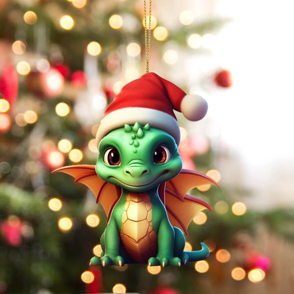 Jul Akryl Drake Baby Ägg Ornament Jul Hängande Julgransprydnad Juldekorationer 2024 J One Size