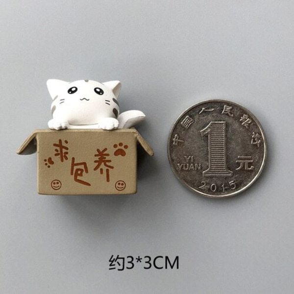 Anovaa suloista yksityistä kissa-ja-hiiri jääkaappia kolmiulotteisilla magneettiviestitarroilla, magneettinen kodin koristelu random 3pcs