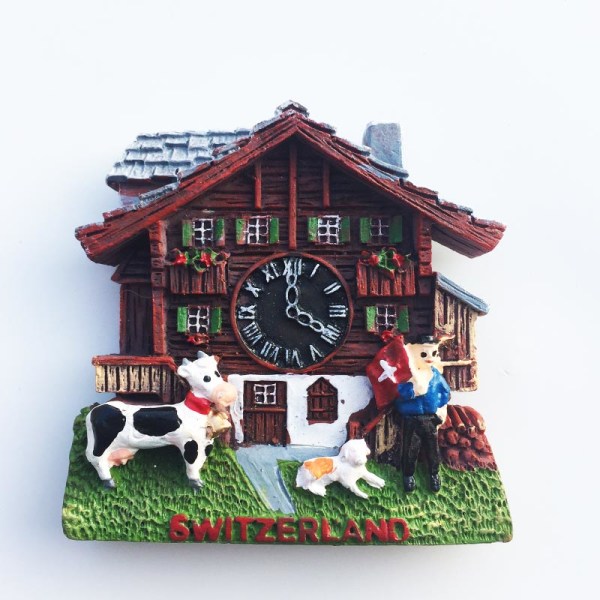 Schweiz Kylskåpsmagneter Souvenir Schweiziska Lucerne Jungfrau Chapel Bridge Gökur Turism Magnetiska Kylsklistermärken Switzerland Cuckoo n