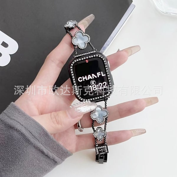 Klockarmband för Apple Watch iWatch 38/40/41/ 10:e generationen 42mm svart och vit