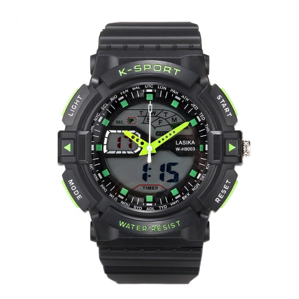 Dual Display Movement Sports Watch Outdoor Creative Luminous Fashion Quartz Watch Watch Dark gray pointer