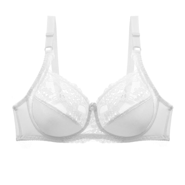 Ohut Plus-kokoinen Bralette Pitsiliivit Naisille Alusvaatteet Seksikäs Rintaliivit Iso Plus-koko White 85E